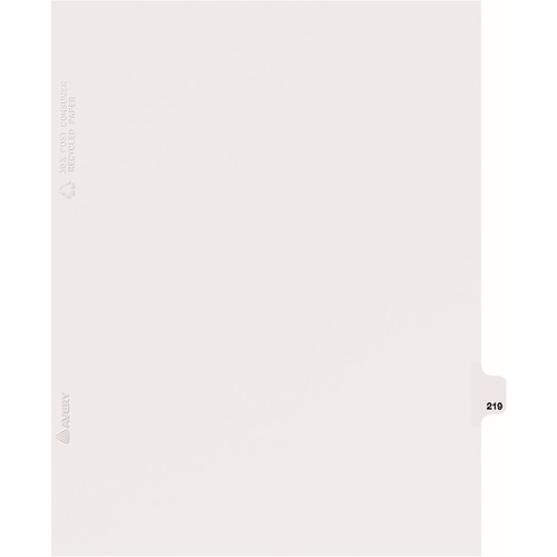 Avery  Dividers, "219", Side Tab, 8-1/2"x11", 25/PK, White