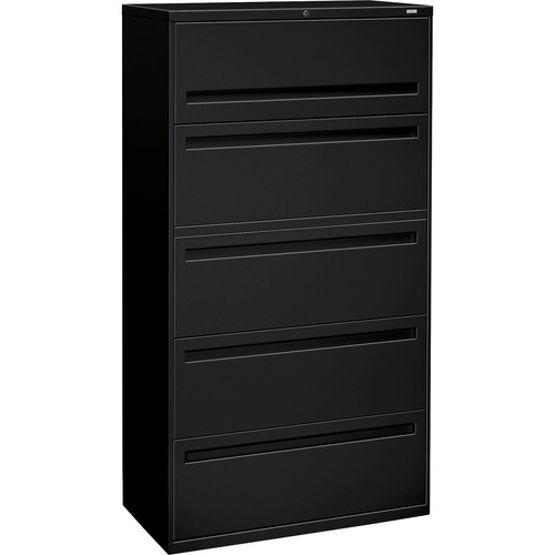 5-Drawer Lateral File, 36"x19-1/4"x67", Black