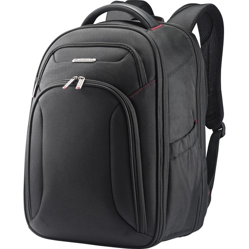 Backpack, f/15.6" Laptop, 8"Wx12"Lx17-1/2"H, Black/Red
