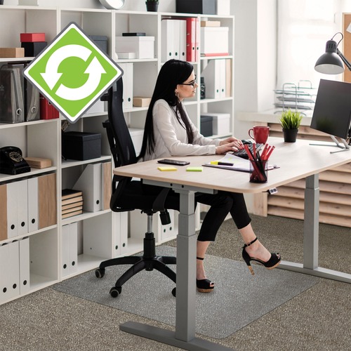 FloorTex  Eco-friendly Chairmat, Rectangle, 48"x60", Clear