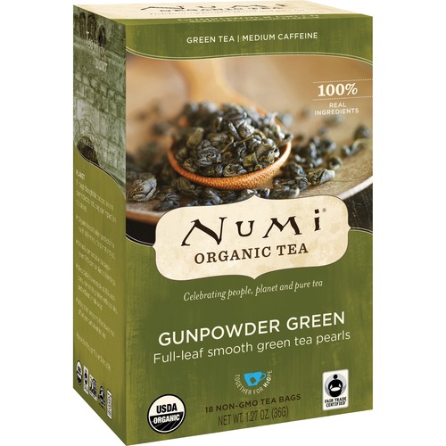 Green Tea, Organic, 18 Bags/BX, Gunpowder Green
