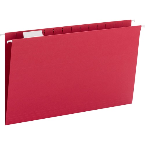 Colored Hanging Folders, 1/5 Tab Cut, Lgl, 25/BX, Red