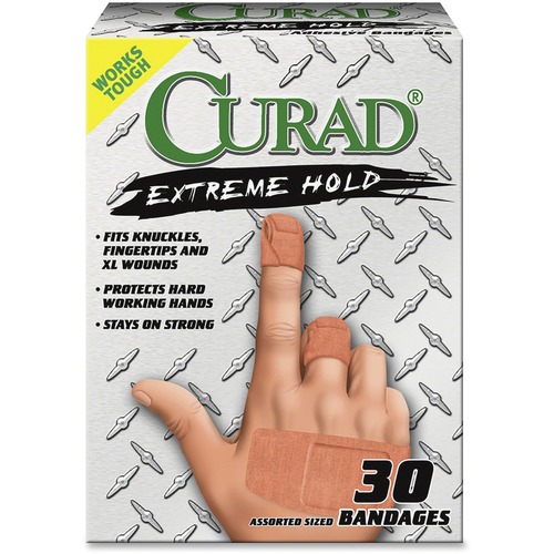 Extreme Hold Bandages, Assorted Sizes, 30/BX, Tan
