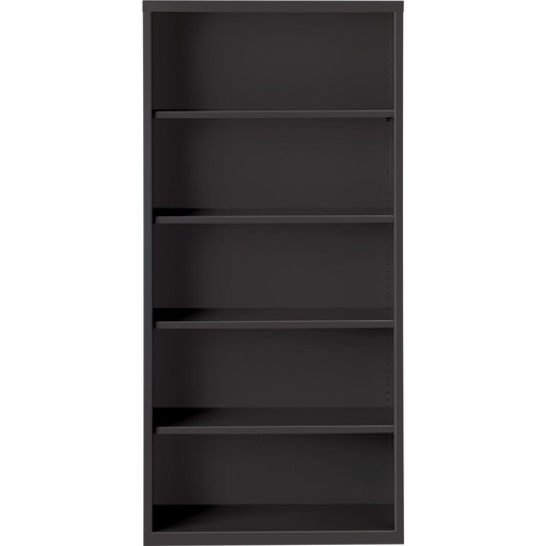 Lorell  Bookcase, 5-Shelf, Steel, 34-1/2"x12-5/8"x72", Black