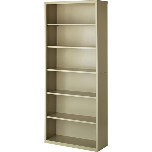 Lorell  Steel Bookcase, 6-Shelf, 34-1/2"x13"x82", Putty