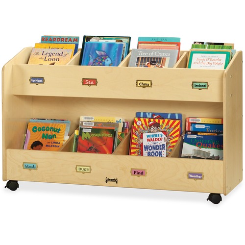 Mobile Book Organizer,8 Section,29.5"x48"x16",Baltic