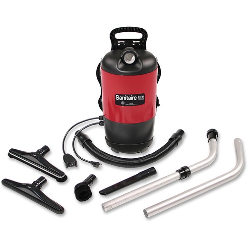 Backpack Vacuum, Lightweight, HEPA Filter, Black/Red
