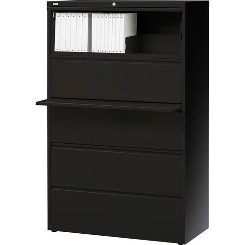 Lorell  Lateral File,5-Drawer,36"x18-5/8"x67-5/8",Black