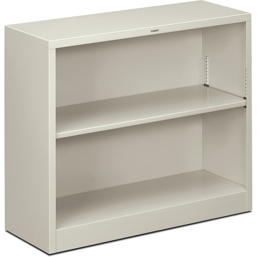 2 Shelf Metal Bookcase, 34-1/2"x12-5/8"x29", Light Gray
