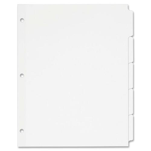 Non-Laminated Tab Dividers, 5-Tab, 11"x8-1/2", White