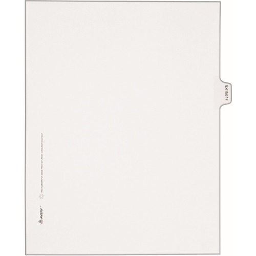 Avery  Index Dividers, Exhibit 17, Side Tab, 25/PK, White