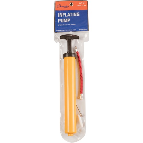 Hand Pump, W/ Hose & Needle, Plastic, 12" L, Yellow