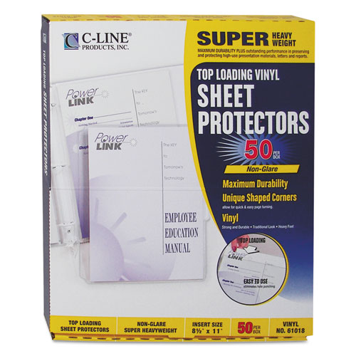 Sheet Protector, Vinyl, Super-Heavyweight, Nonglare, Clear