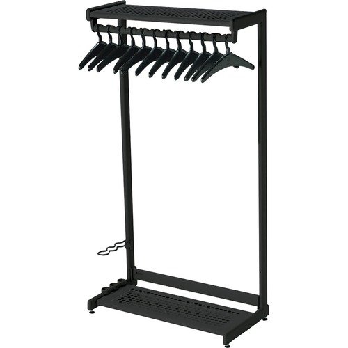 Two Shelf Garment Rack, Free Stand,12 Hangers,36" Wide,Black