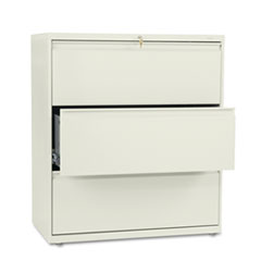 3-Drawer Lateral File W/Lock, 36"x19-1/4"x40-7/8", Putty