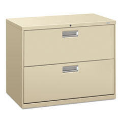 The HON Company  2 Drawer Lateral File, W/Lock, 36"x19-1/4"x28-3/8", Putty