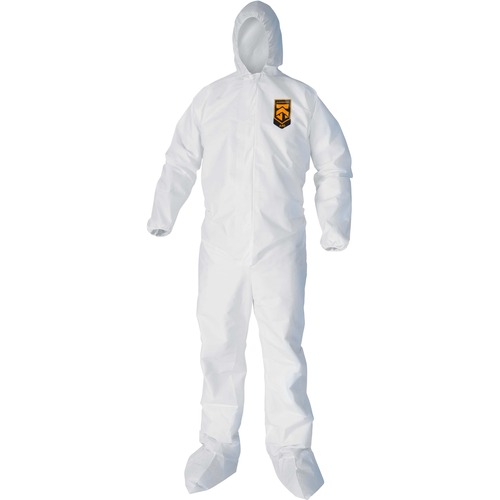 Liquid/Particle Protection Coveralls, XL, 25/CT, White