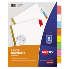 Avery  Insertable Dividers,11"x8-1/2",8-Tab, Multi Tab/WE Paper