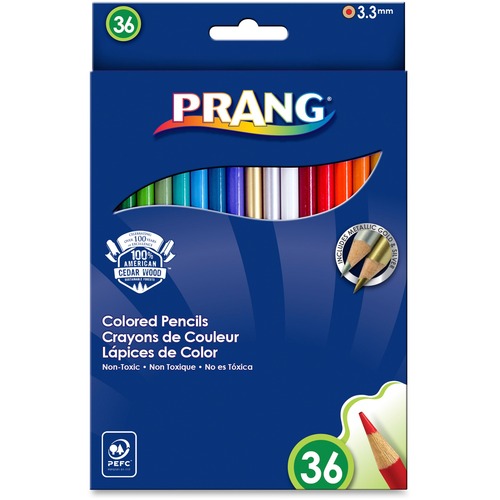 Prang Colored Pencils, 3.3 mm, 7" Long, 36 Color Set