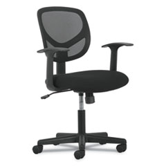 Task Chair,Mesh Back,Fixed Arms,24.21"Wx24.41"Lx38.27"H,BK