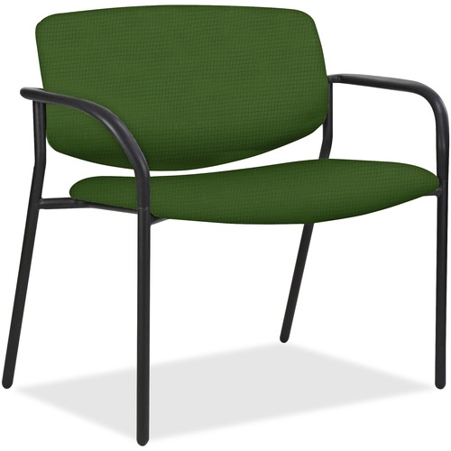 Lorell  Chair, 600 lb. Cap, 25"x33"x36-1/2", Fern GN Fabric/BK Frame