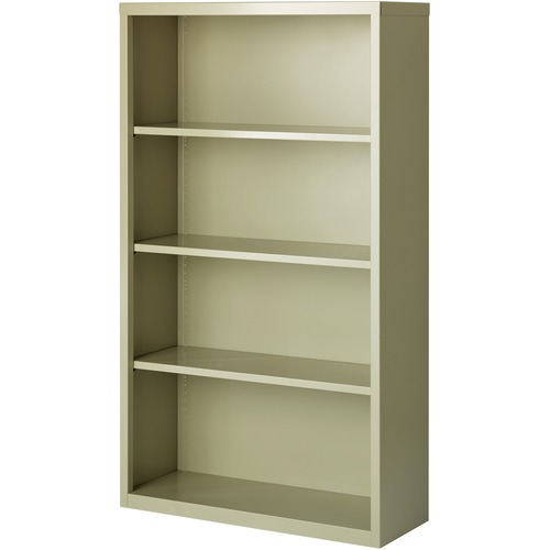 Lorell  Steel Bookcase, 4-Shelf, 34-1/2"x13"x60", Putty