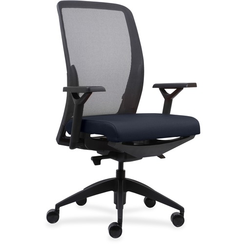 Lorell  High-back Chair, Mesh Back, Adj Arms, 26-1/2"x25"x47", DBE