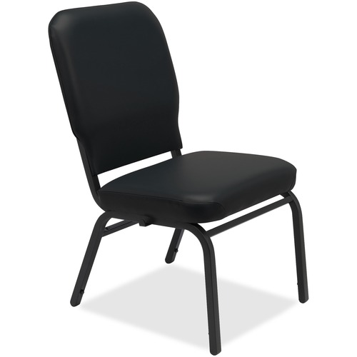 Lorell  Oversize Stack Chair, 500lb Cap, 21"x25"x35-1/2", 2/CT, BK