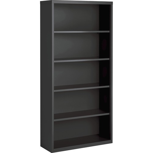 Lorell  Bookcase, 5-Shelf, Steel, 34-1/2"x12-5/8"x30", Charcoal