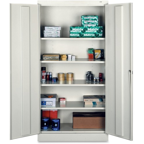 Tennsco Corp.  Storage Cabinet w/4 Adj Shelves, 36"x18"x72", Light Gray