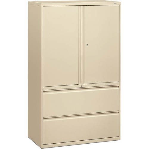 Lateral File,w/ Storage,2-drawer,42"x19-1/4"x67",Putty