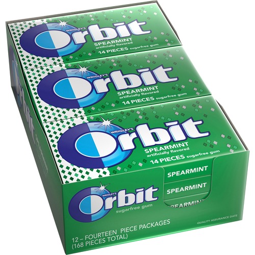 Orbit Gum, Individually Wrapped, 12/BX, Spearmint