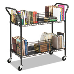 Wire Book Cart, Double Sided, 44"x18-3/4"x40-1/4", Black