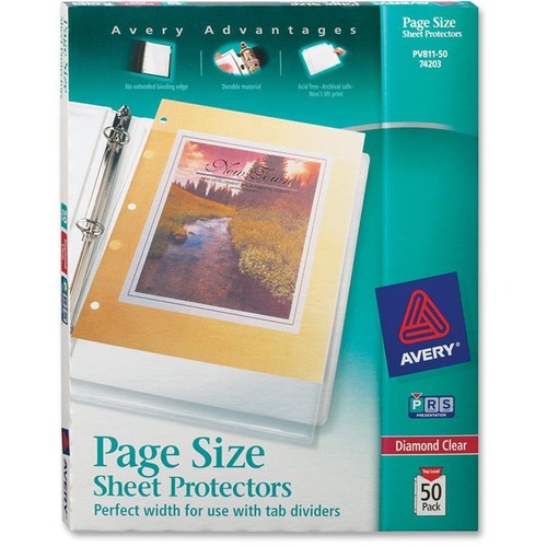 Sheet Protectors, 3 HP, 11"x8-1/2", 50/BX, Diamond Clear
