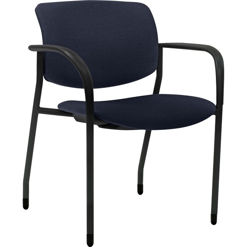 Lorell  Stacking Chairs, w/Arms, Fabric, 25-1/2"x25"x33", 2/CT, DBE