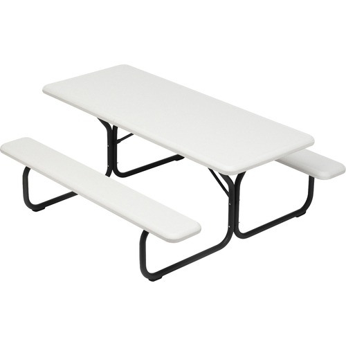 Resin Picnic Table, 72"x30"x29", Platinum Gray