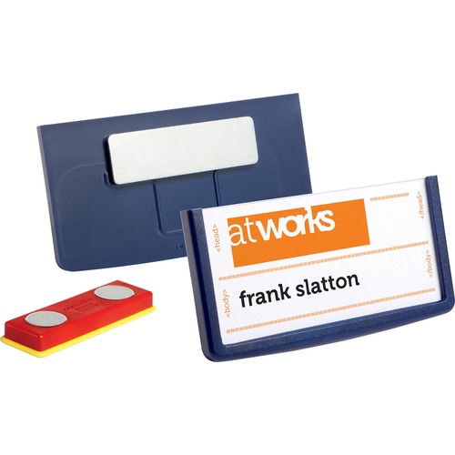 Durable Office Products  Magnetic Frame Badge Holder, 25/BX, Dark Blue