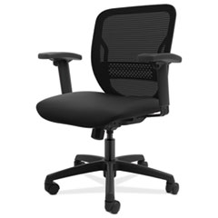 The HON Company  Task Chair,MeshBack,Adj Arms,25-3/4"x25-1/4"x38-1/4",BK