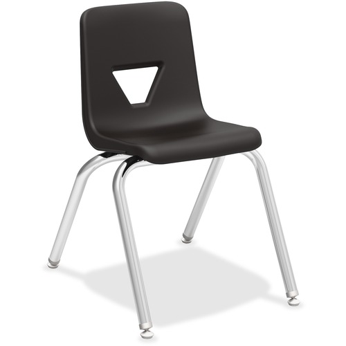 Lorell  Student Chairs, Stacking, 15-7/8"x20-1/2"x27", 4/CT, Black
