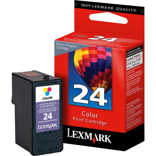 Genuine OEM Lexmark 18C1524 (Lexmark 24) Tri-Color Return Program Inkjet Cartridge