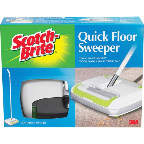 Quick Floor Sweeper,Rubber Blades/Bumper,White