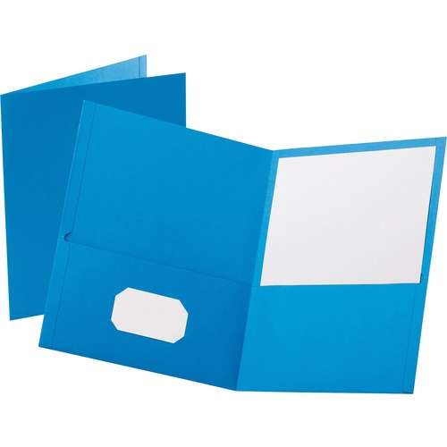 Twin-Pocket Folder, Embossed Leather Gra