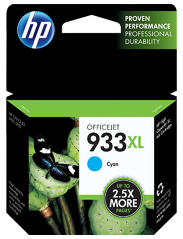 Genuine OEM HP CN054AN (HP 933XL) Cyan Ink Cartridge (825 Page Yield)