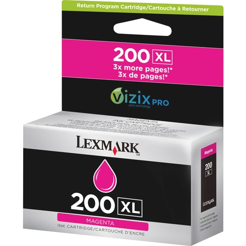 Genuine OEM Lexmark 14L0176 (Lexmark #200XL) High Yield Magenta Return Program Ink Cartridge (1600 Page Yield)
