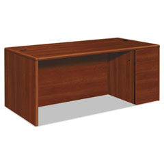 Right Pedestal Desk, B/B/F, 72"x36"x29-1/2", Cognac