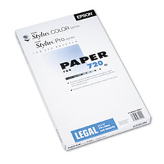 Epson  Inkjet Paper, Use With 720 DPI, Legal, 100/PK, White