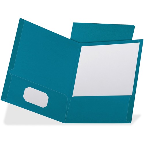 Linen Folder, 2-Pkt, 100 Sht Cap, LTR, 25/BX, Teal