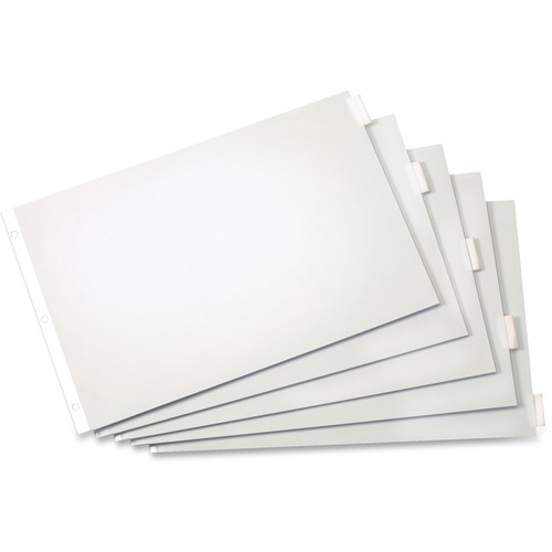Paper Insertable Tab Dividers, 5-Tab, 11"x17", Clear