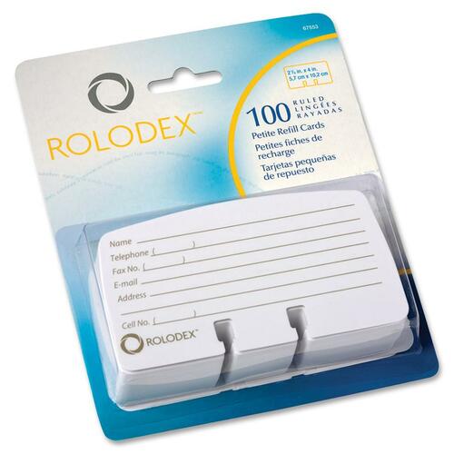 Rotary File Refills, Petite Cards, 2-1/4"x4", 100/PK, White