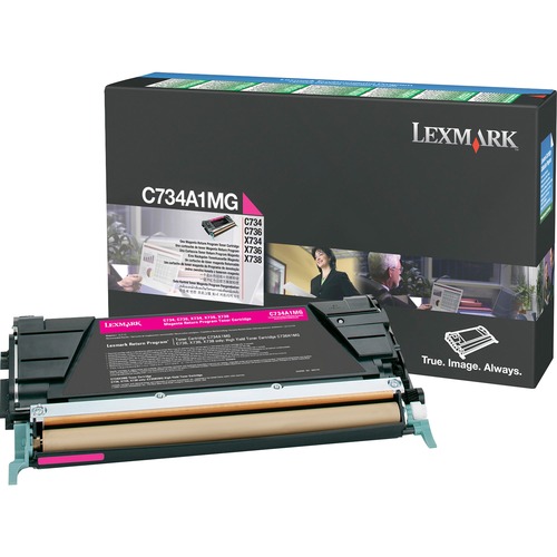 Genuine OEM Lexmark C734A1MG Magenta Toner Cartridge (6000 page yield)